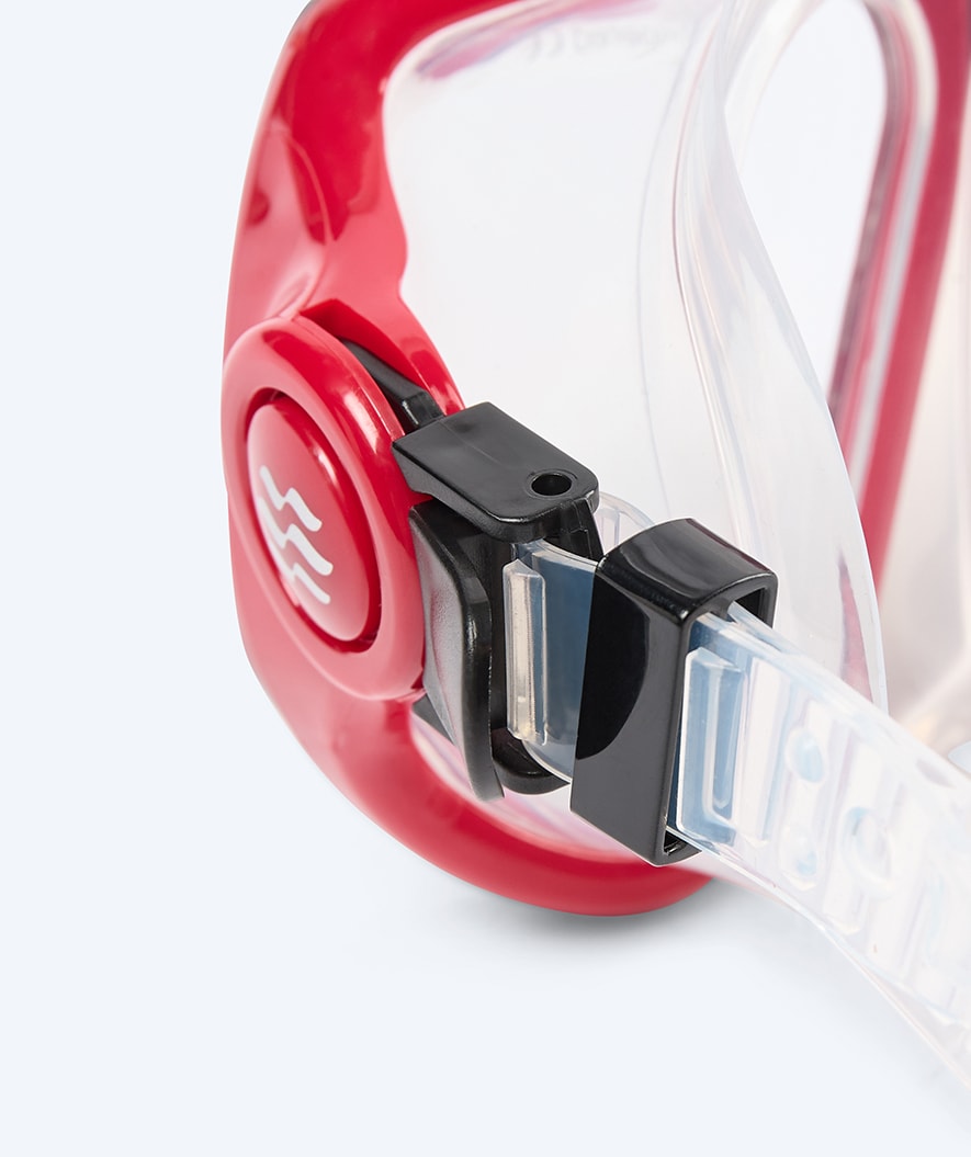 Watery Combo snorkel set for adults - Hudson Semi-Dry - Red