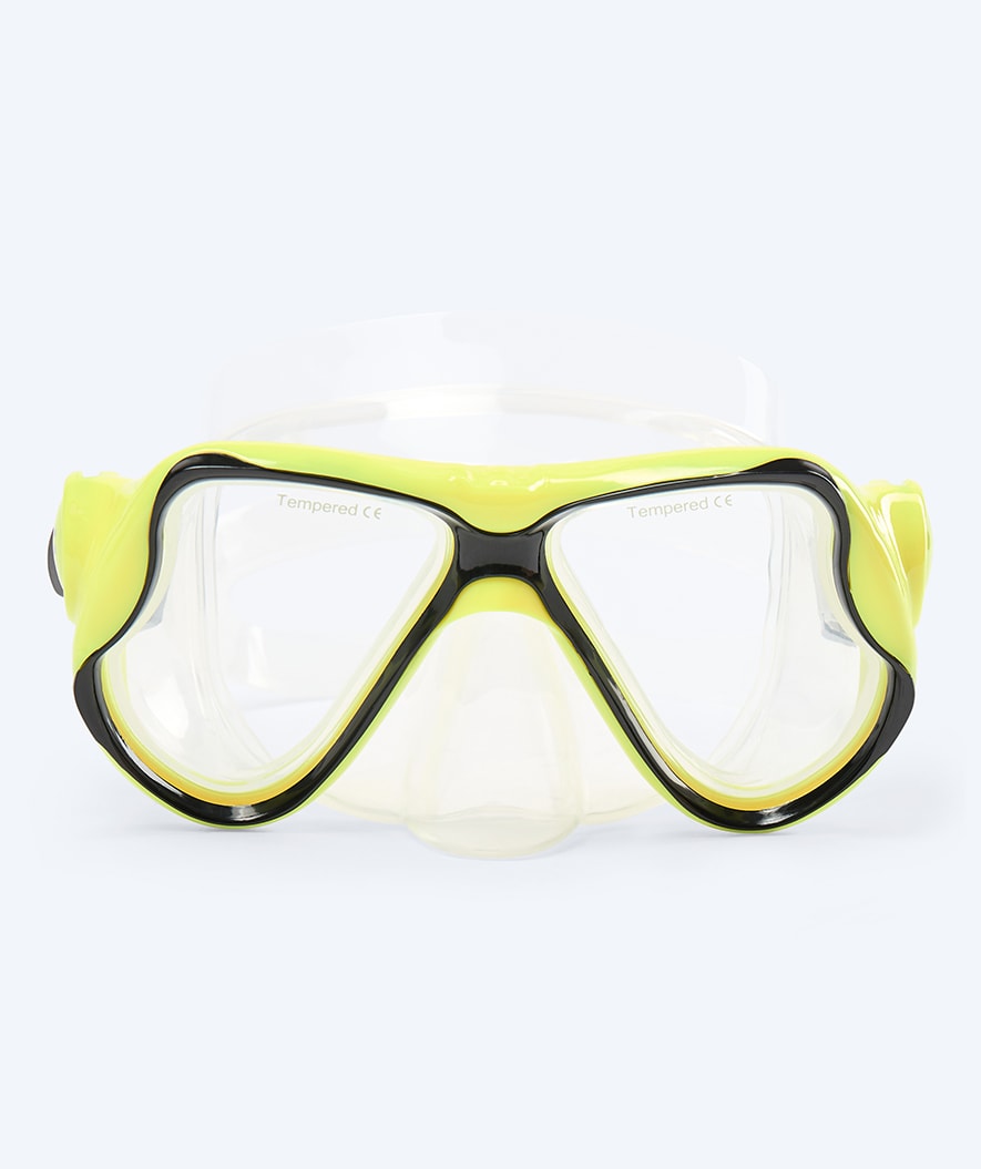 Watery diving mask for adults (from 12 years) - Hudson - Yellow/black