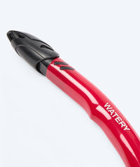 Watery Combo snorkel set for adults - Hudson Semi-Dry - Red