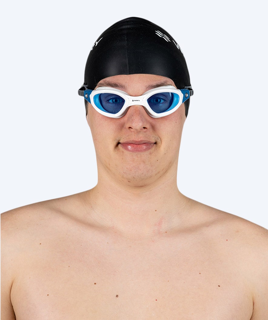 Watery exercise swim goggles - Hystrix Flex - White/blue