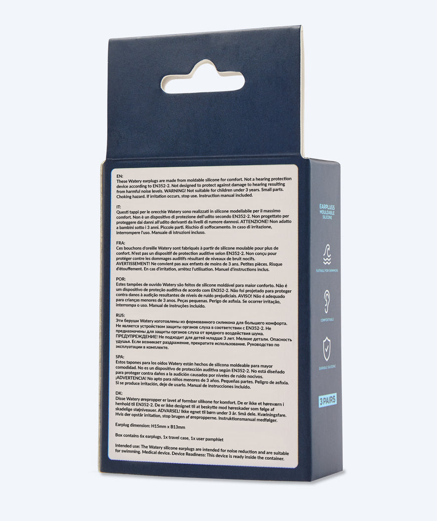 Watery earplugs for adults - Indra 3 pairs - Clear