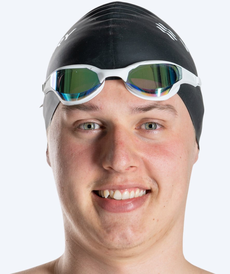 Watery swimming goggles - Instinct Elite Mirror - White/gold