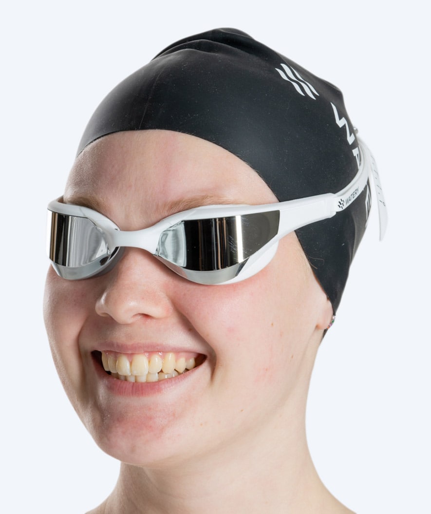 Watery swimming goggles - Instinct Elite Mirror - White/silver