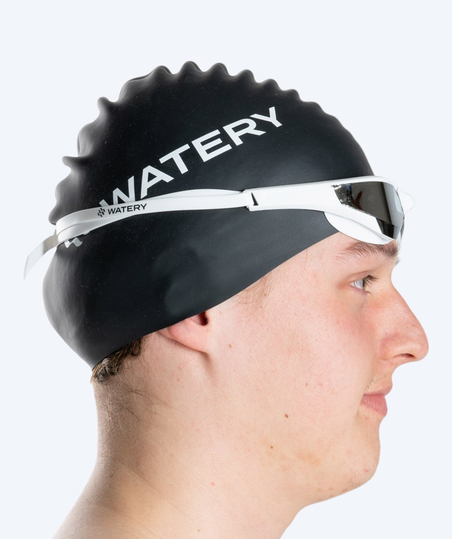 Watery swimming goggles - Instinct Elite Mirror - White/silver