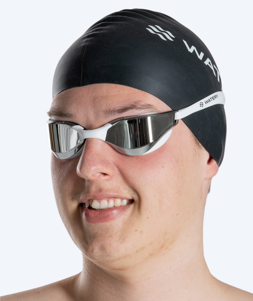 Watery swimming goggles - Instinct Mirror - White/silver