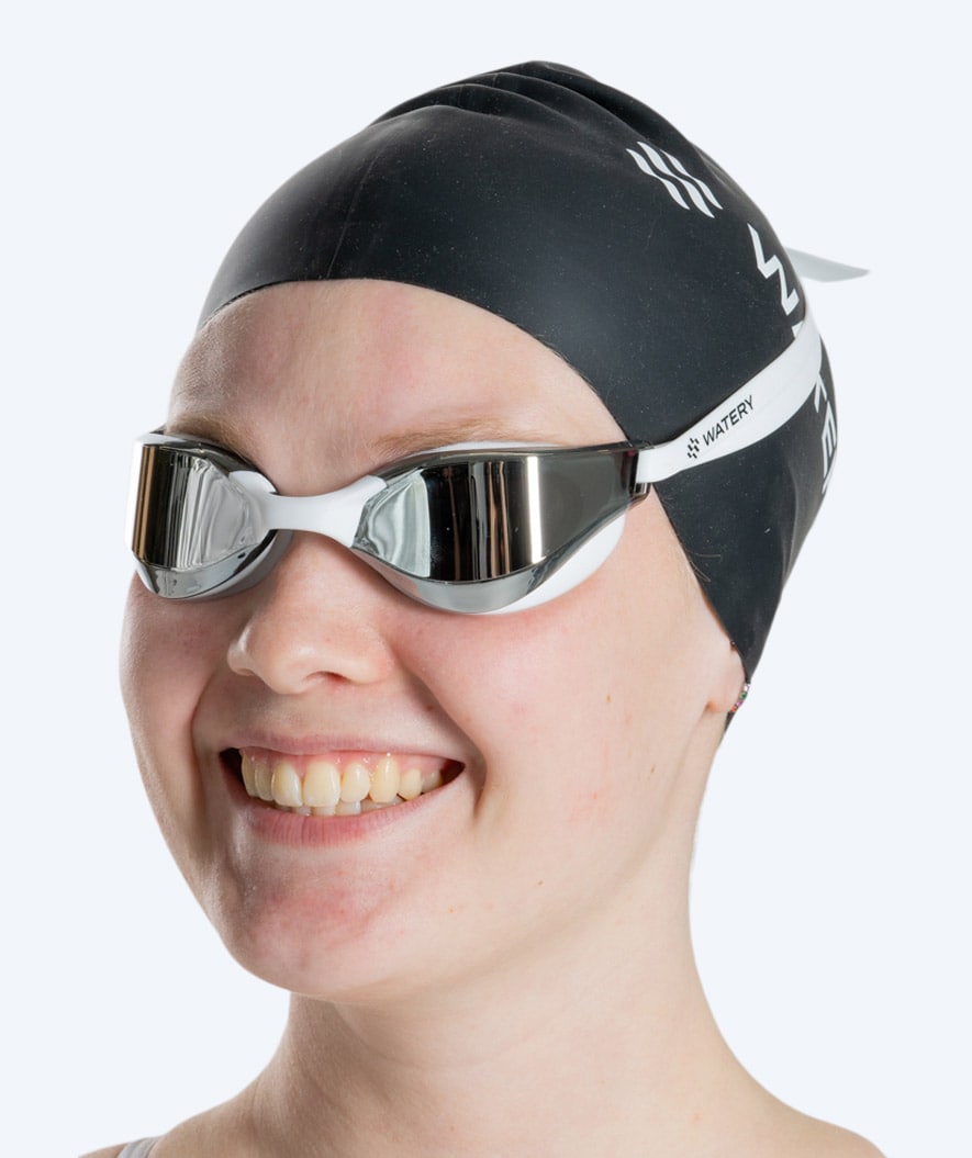 Watery swimming goggles - Instinct Mirror - White/silver