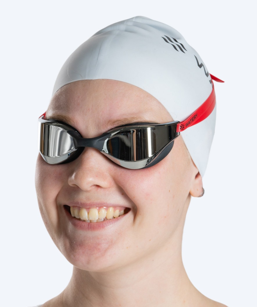 Watery swim goggles - Instinct Mirror - Red/silver