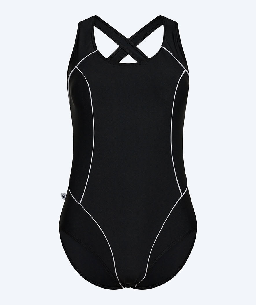 Watery swimsuit in plus size for women - Kaito - Black/White
