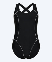 Watery swimsuit in big sizes for women - Kaito - Black/white