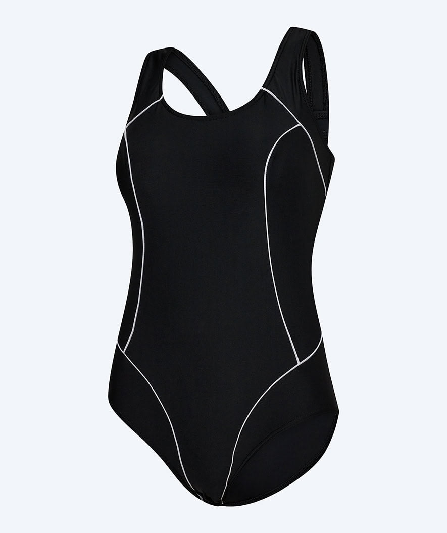 Watery swimsuit in big sizes for women - Kaito - Black/white