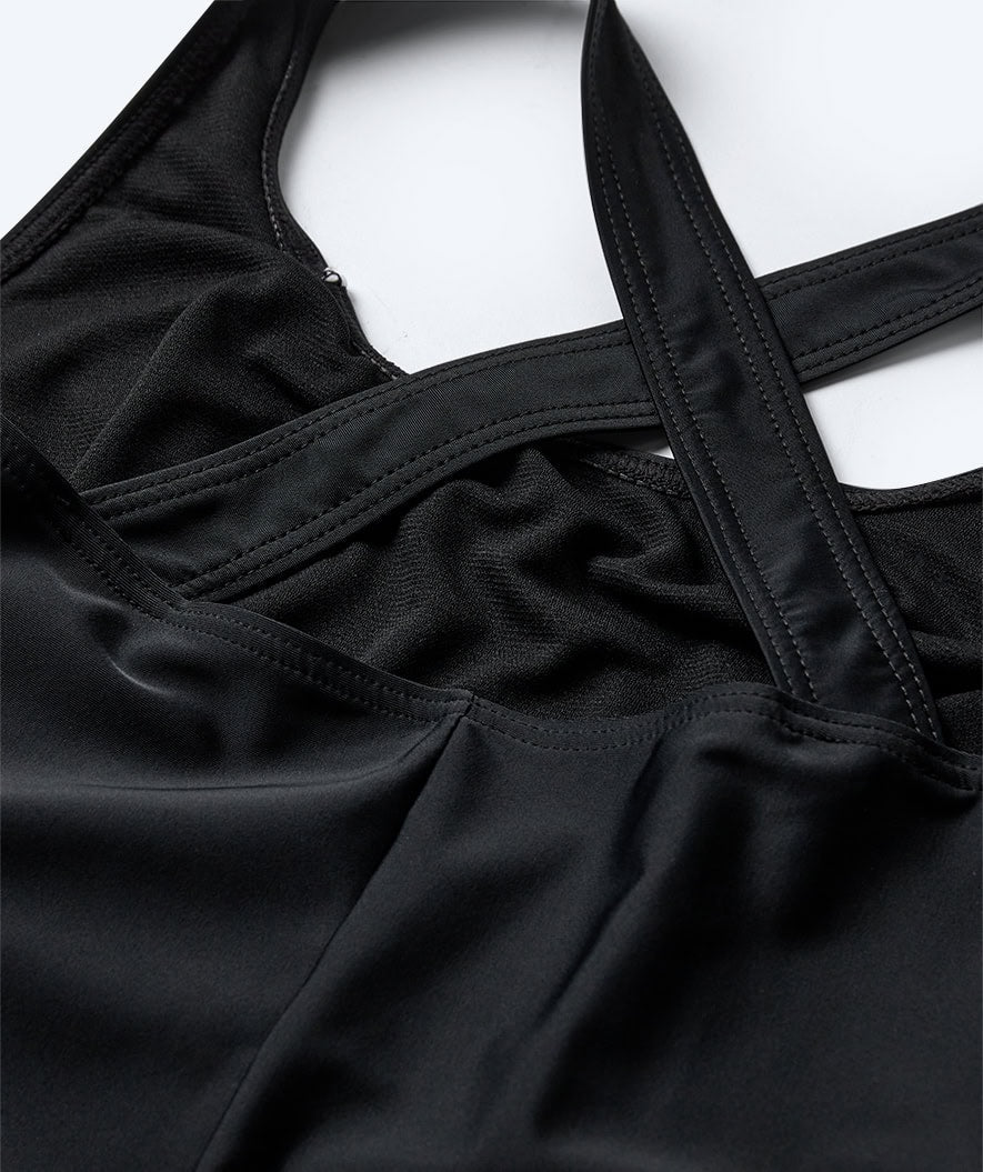 Watery swimsuit in big sizes for women - Kaito - Black/white
