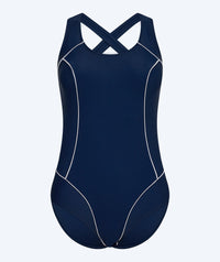 Watery swimsuit in plus size for women - Kaito - Dark blue/White