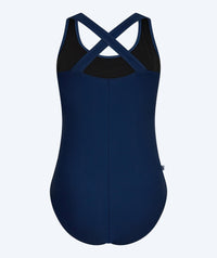 Watery swimsuit in plus size for women - Kaito - Dark blue/White