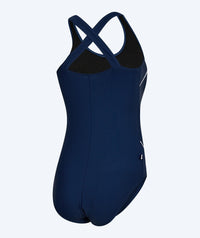 Watery swimsuit in plus size for women - Kaito - Dark blue/White