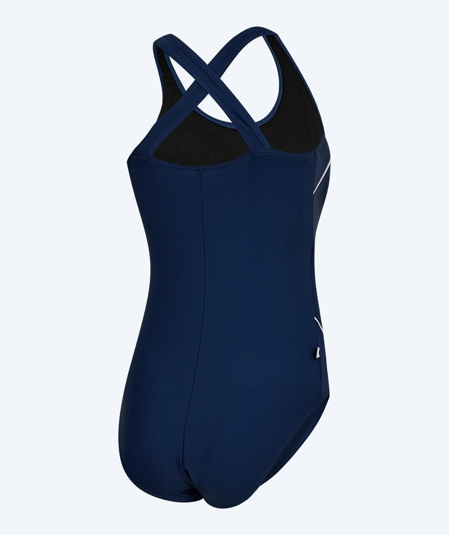 Watery swimsuit in big sizes for women - Kaito - Dark blue/white