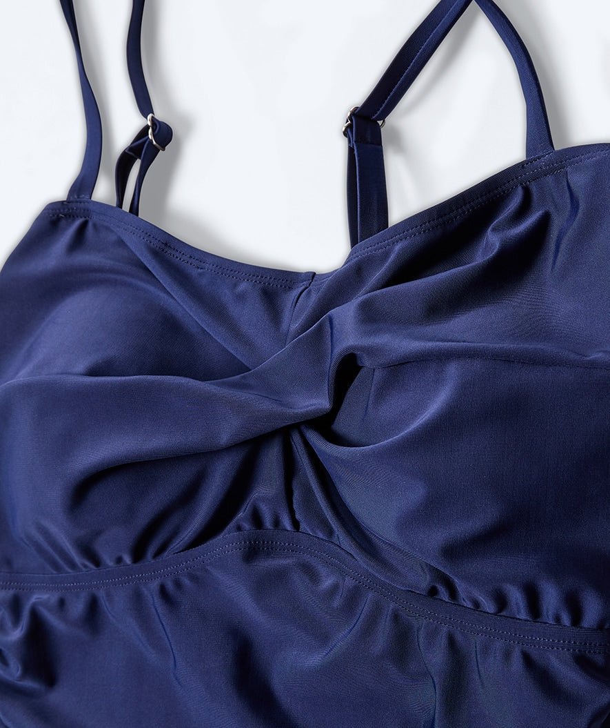 Watery skirted swimsuit for women - Lana - Dark Blue