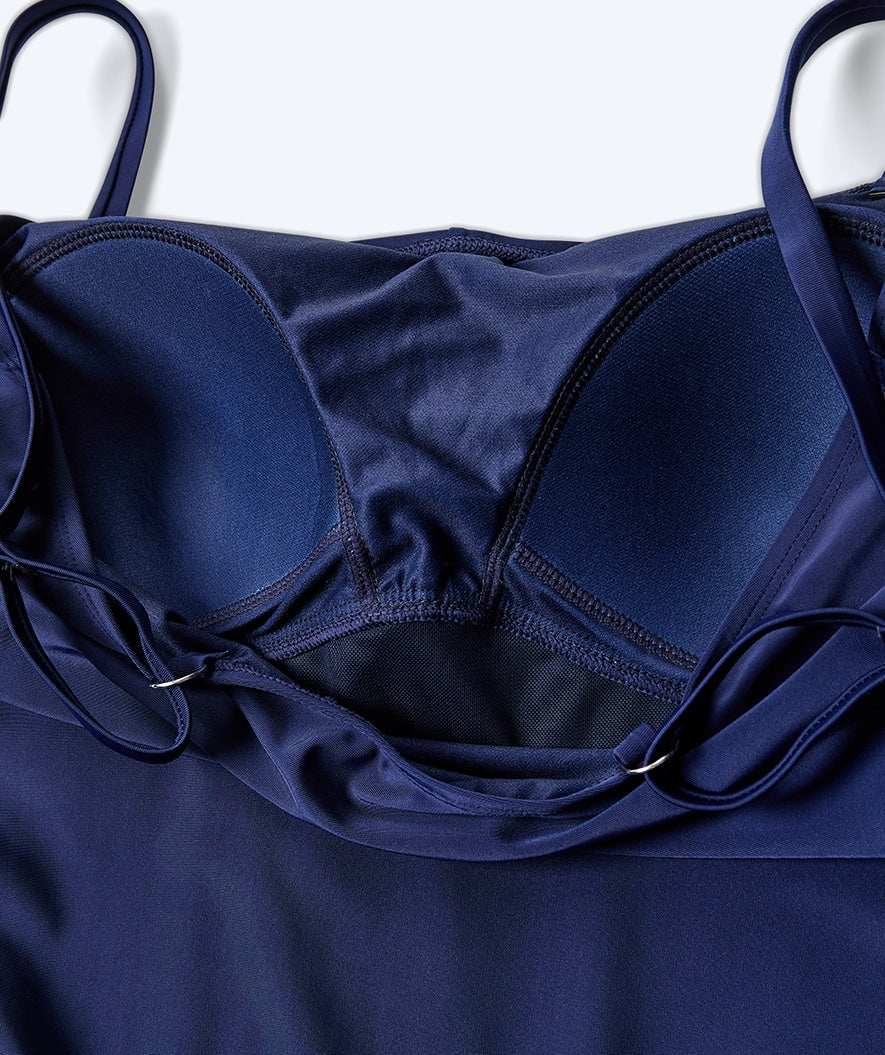 Watery skirted swimsuit for women - Lana - Dark Blue