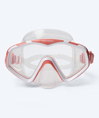 Watery diving mask for adults (from 15 years) - Leach Pro - White/light pink