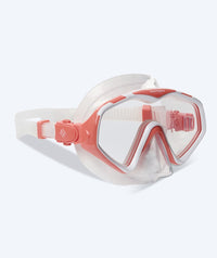 Watery diving mask for adults (from 15 years) - Leach Pro - White/light pink