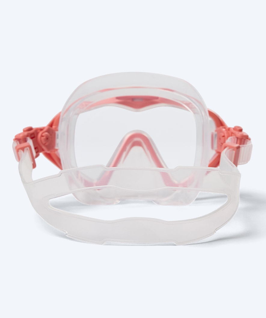 Watery diving mask for adults (from 15 years) - Leach Pro - White/light pink
