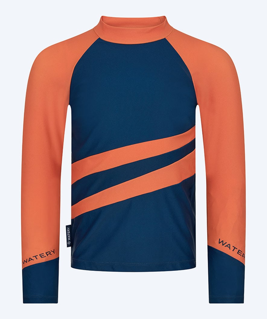 Watery UV-shirt for kids - Manami Long Sleeved Rashguard - Orange/blue