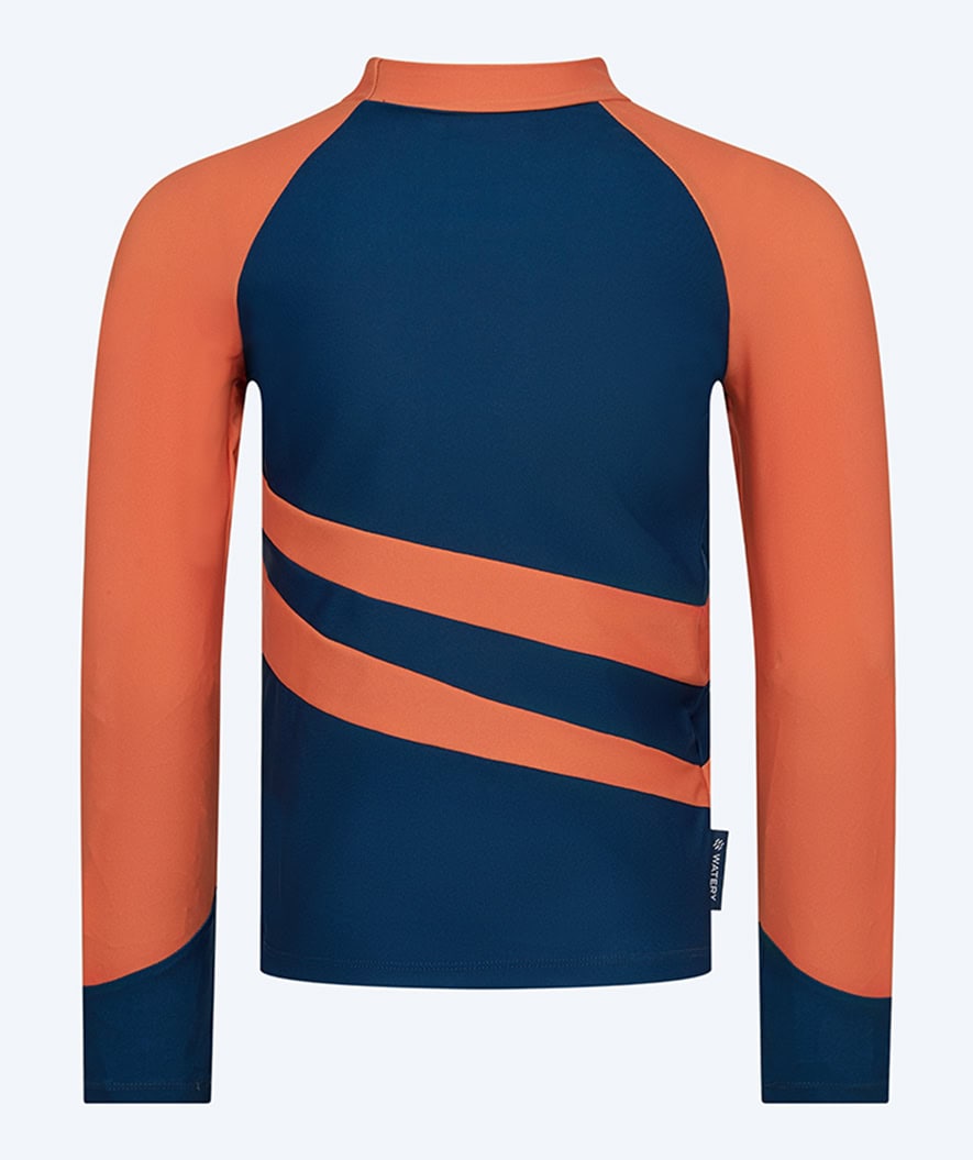 Watery UV-shirt for kids - Manami Long Sleeved Rashguard - Orange/blue