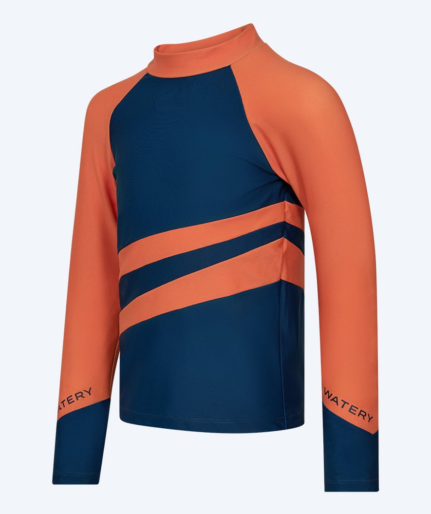 Watery UV-shirt for kids - Manami Long Sleeve Rashguard - Orange/blue