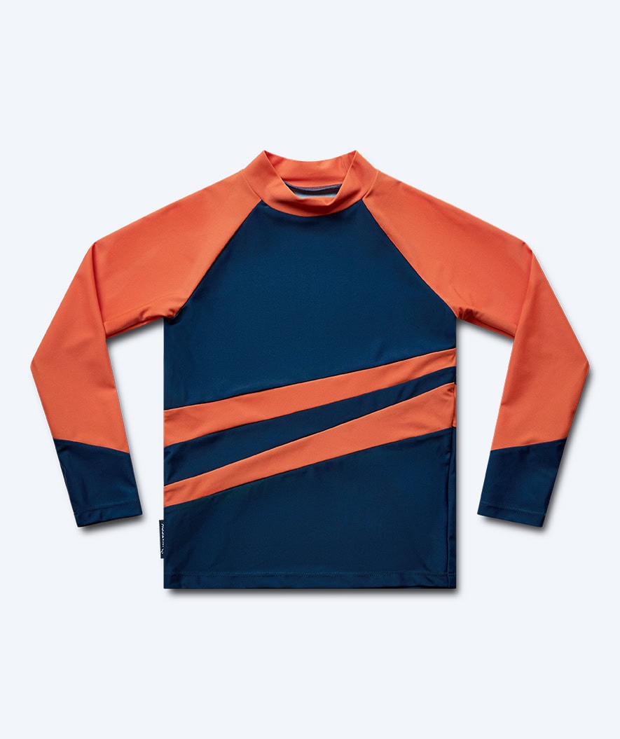 Watery UV-shirt for kids - Manami Long Sleeve Rashguard - Orange/blue
