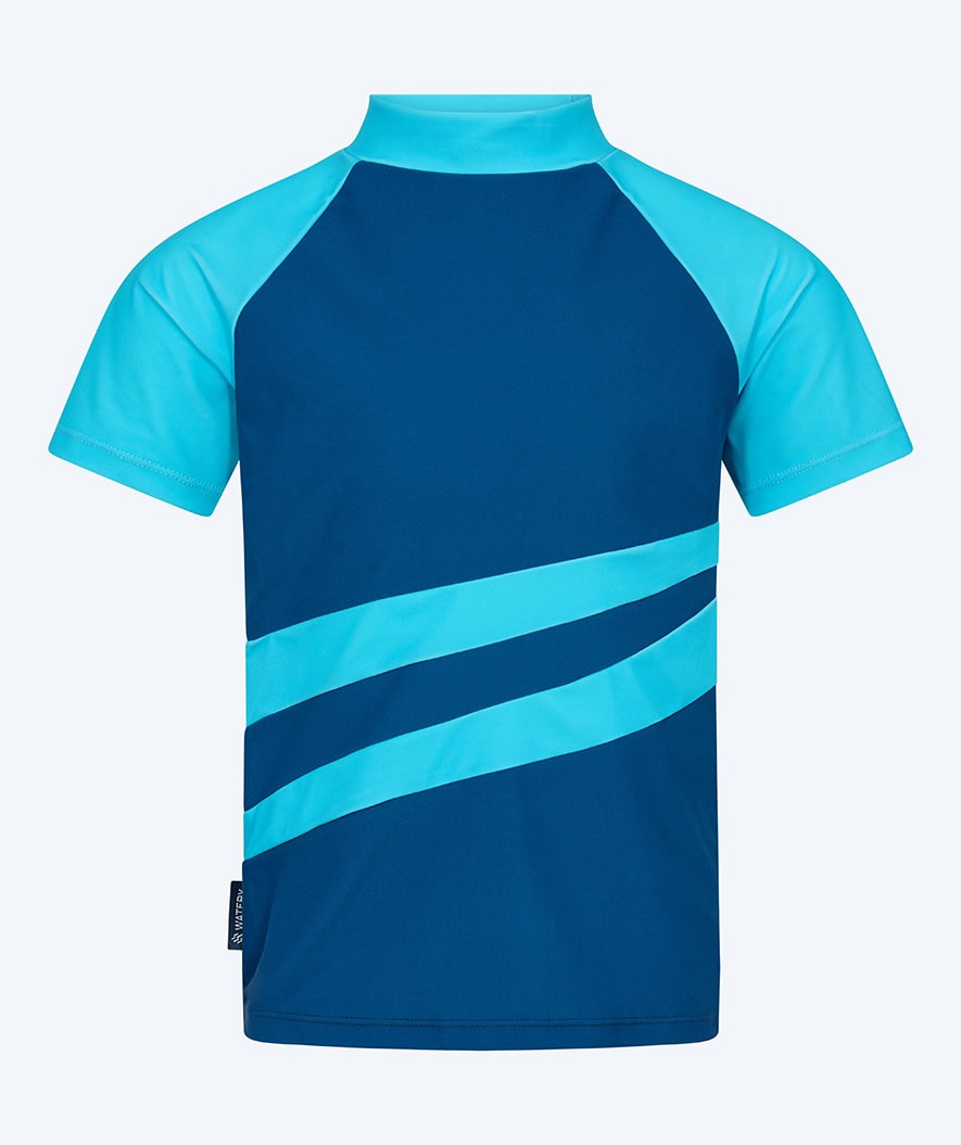 Watery UV-shirt for kids - Manami Short Sleeved Rashguard - Atlantic Blue