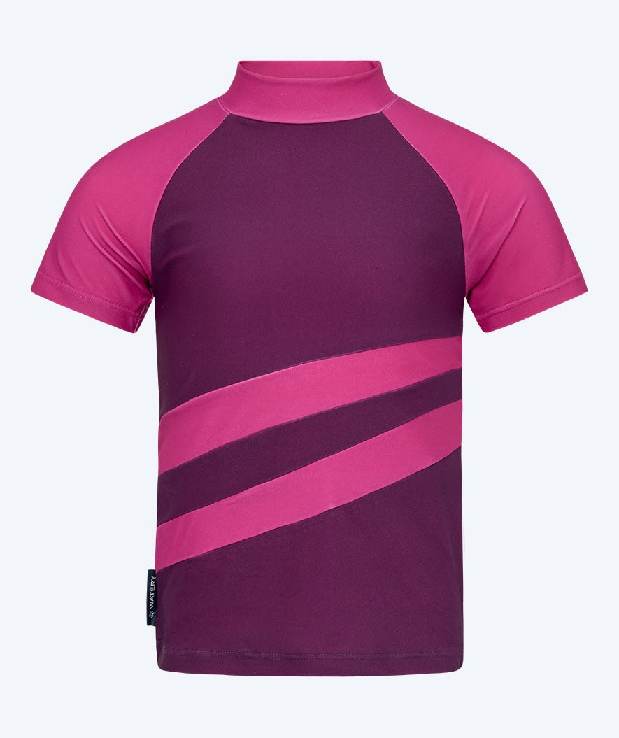 Watery UV-shirt for kids - Manami Short Sleeve Rashguard - Purple