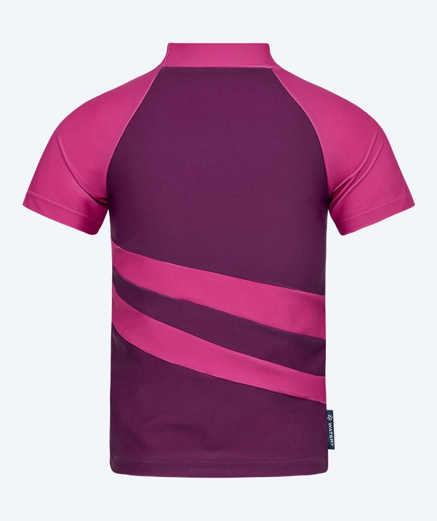 Watery UV-shirt for kids - Manami Short Sleeve Rashguard - Purple