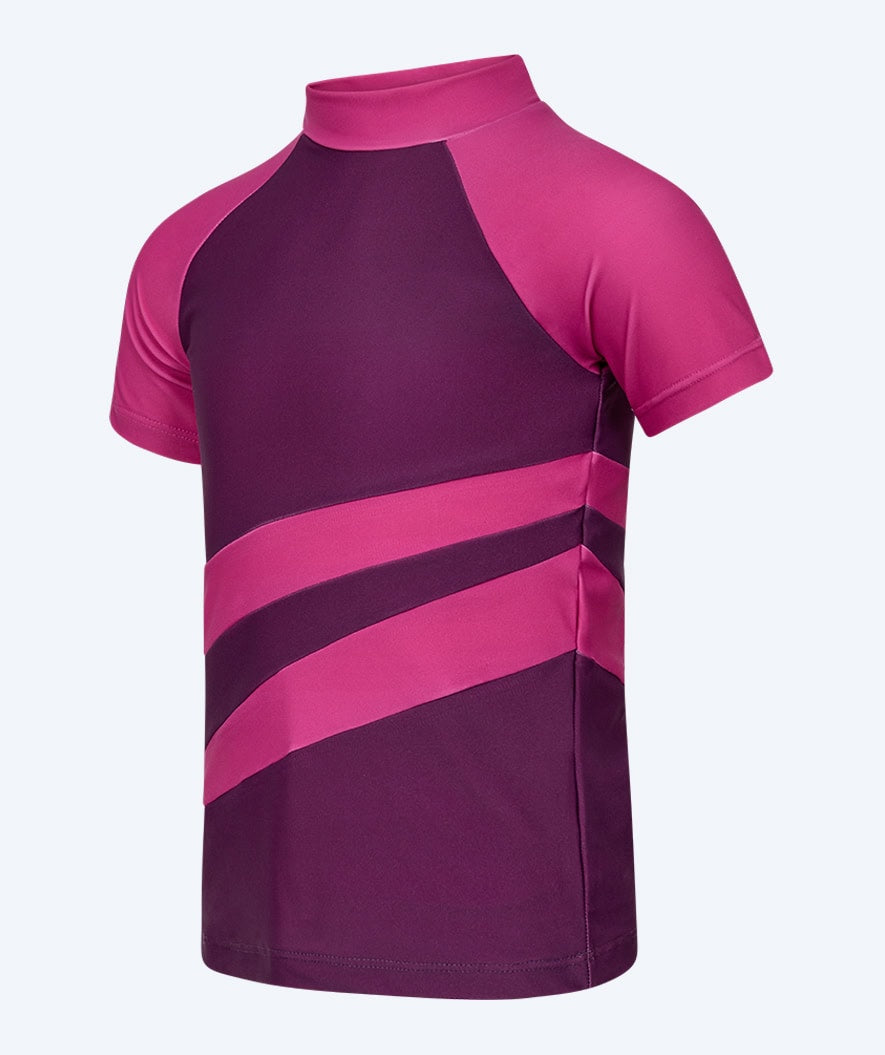 Watery UV-shirt for kids - Manami Short Sleeve Rashguard - Purple