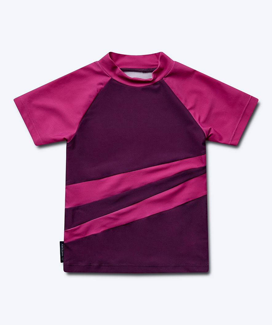 Watery UV-shirt for kids - Manami Short Sleeve Rashguard - Purple