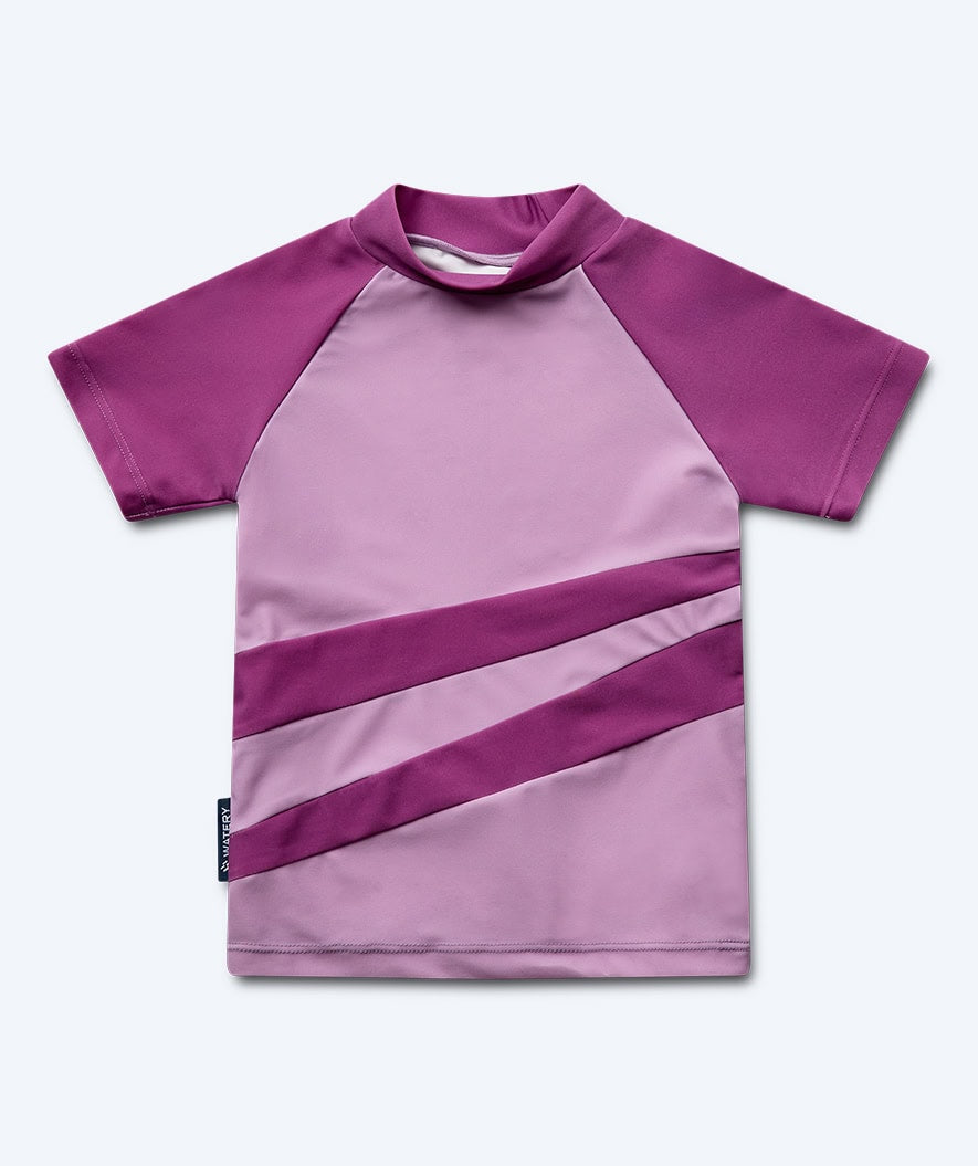 Watery UV-shirt for kids - Manami Short Sleeved Rashguard - Atlantic Purple