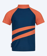 Watery UV-shirt for kids - Manami Short Sleeve Rashguard - Orange/blue