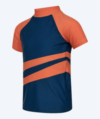 Watery UV-shirt for kids - Manami Short Sleeve Rashguard - Orange/blue