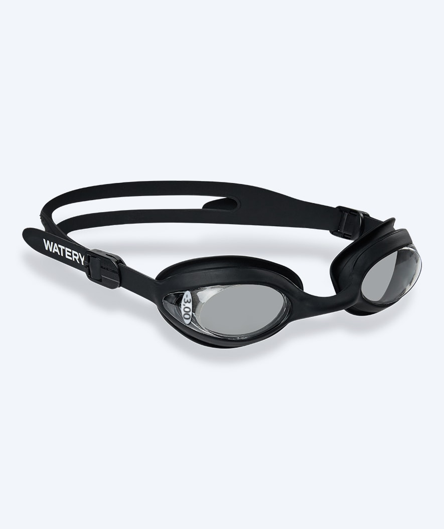 Watery nearsighted swimming goggles with prescription for adults - (-1.5) – (-8.0) - Matira - Black