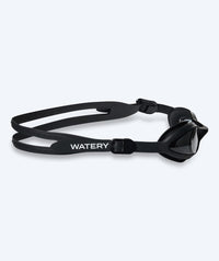 Watery nearsighted prescription swim goggles for adults - (-1.5) to (-8.0) - Matira - Black (Smoke lens)
