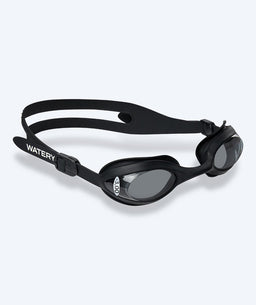 Watery nearsighted swimming goggles with prescription for adults - (-1.5) – (-8.0) - Matira - Black (Smoke lens)