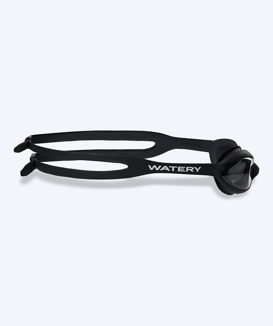 Watery nearsighted swimming goggles with prescription for kids - (-1.0) – (-5.5) - Matira - Black (Smoke lens)