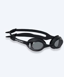 Watery nearsighted swimming goggles with prescription for kids - (-1.0) – (-5.5) - Matira - Black (Smoke lens)