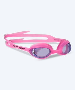 Watery nearsighted swimming goggles with prescription for kids - (-1.0) – (-6.0) - Matira - Light pink/blue