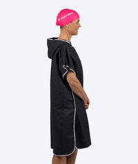 Watery bathing poncho for adults - Microfiber - Black