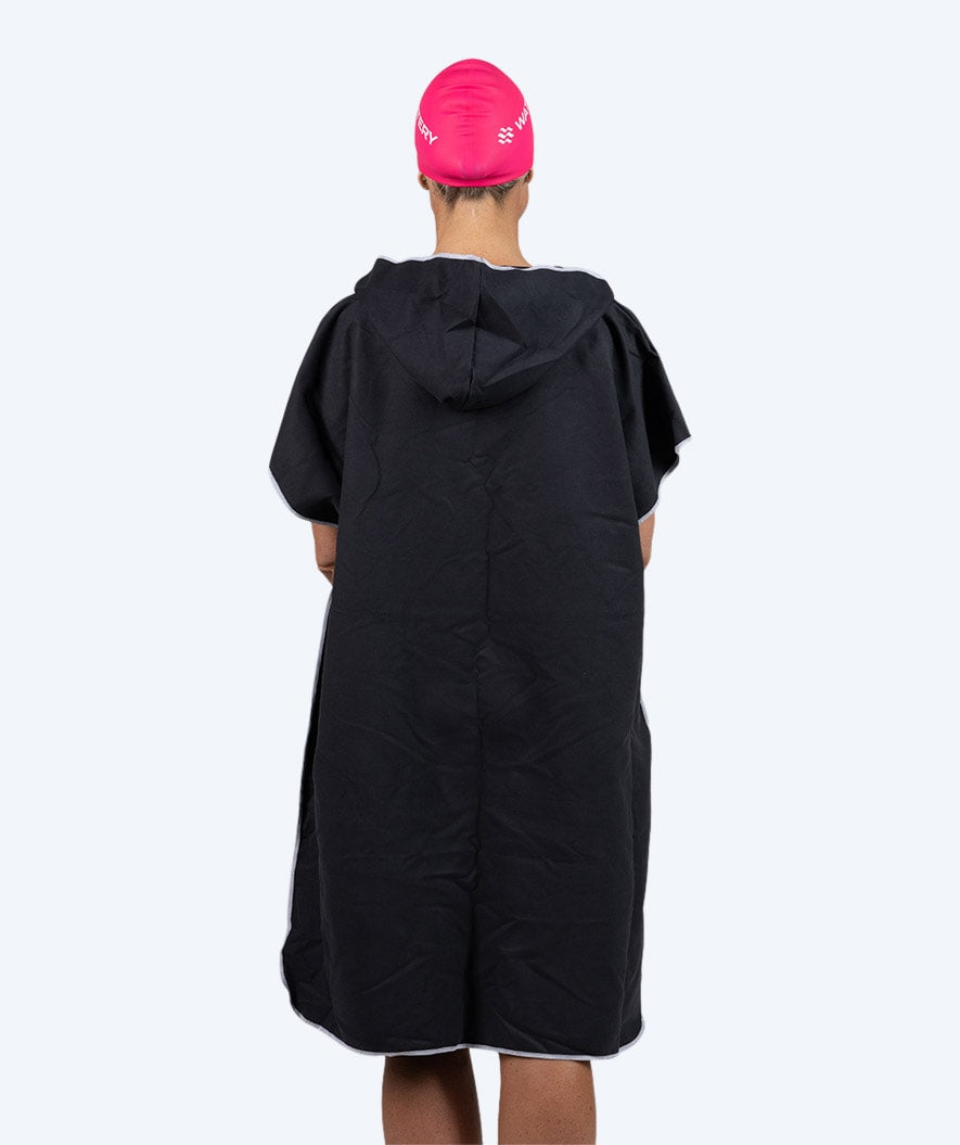 Watery bathing poncho for adults - Microfiber - Black