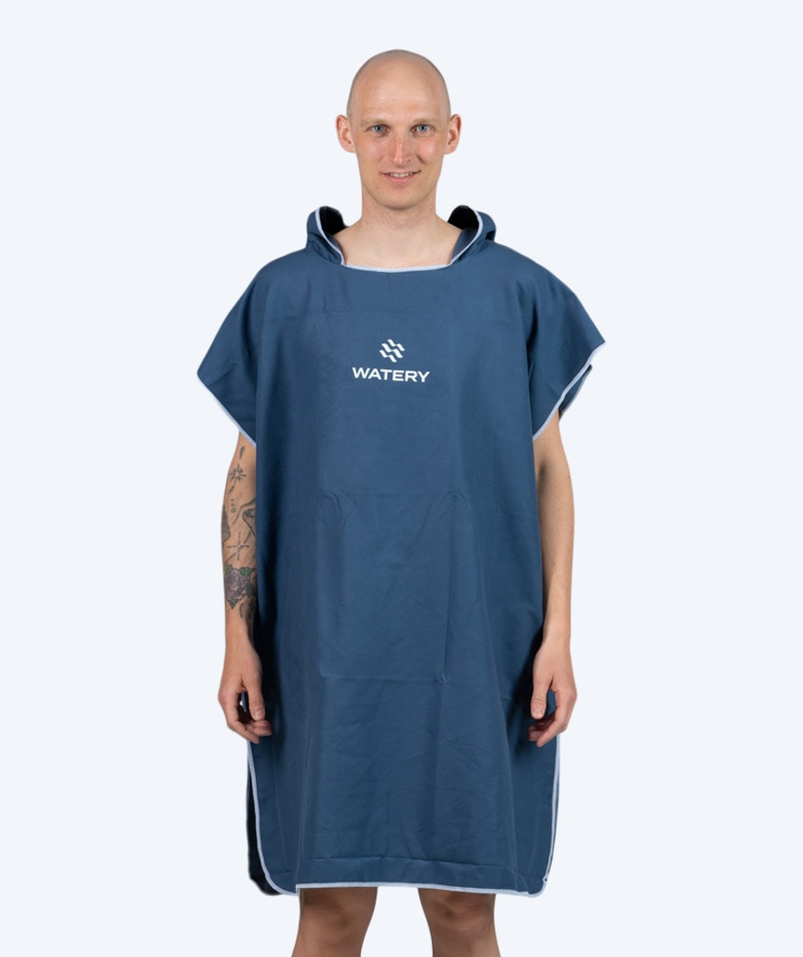 Watery bathing poncho for adults - Microfiber - Dark blue