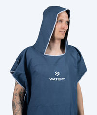 Watery bathing poncho for adults - Microfiber - Dark blue