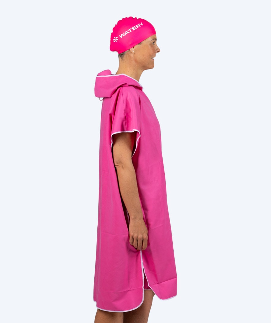 Watery bathing poncho for adults - Microfiber - Pink