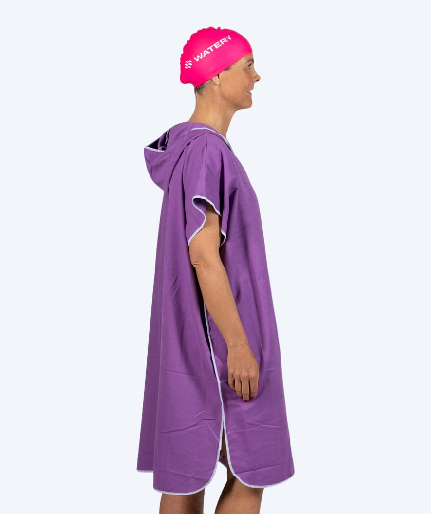 Watery bathing poncho for adults - Microfiber - Purple