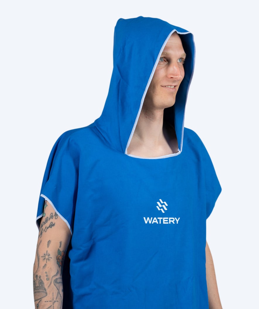 Watery bathing poncho for adults - Microfiber - Royal Blue