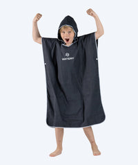 Watery bathing poncho for junior (6-15) - Microfiber - Black